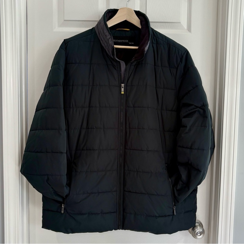 Weatherproof Dark Green Black Full Zip Pockets Puffer Jacket Men's XXL Winter - Picture 5 of 15